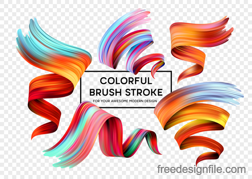 Colourful brush stroke illustration vectors material 02