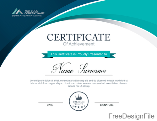 Company certificate abstract template vectors 01