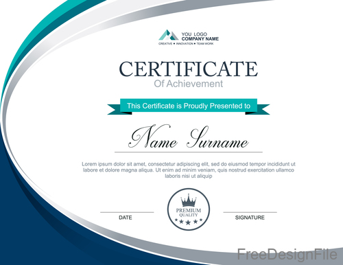 Company certificate abstract template vectors 02
