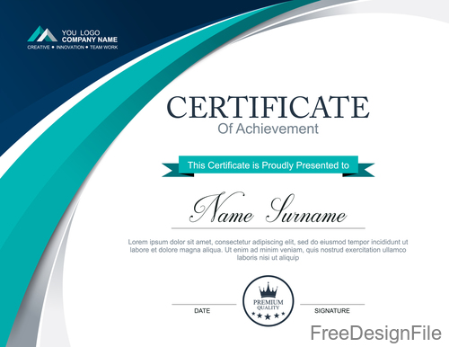 Company certificate abstract template vectors 07