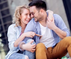 Couple to stroll around the streets Stock Photo 10