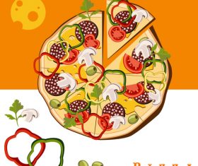 Creative pizza illustration vectors