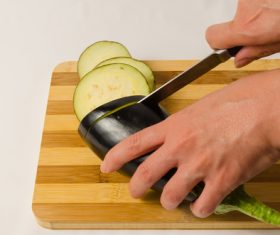 Cut eggplant Stock Photo