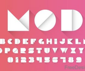 Cute alphabet font paper vector