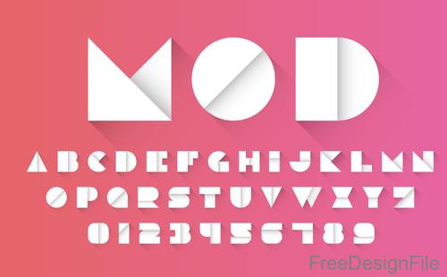 Cute alphabet font paper vector