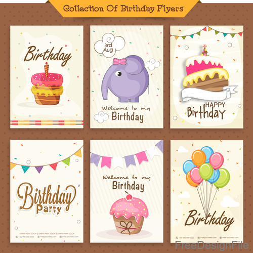 Cute backry flyer template design vector 02