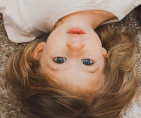 Cute blond little girl Stock Photo 05