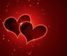 Decor heart shape with red background vectors