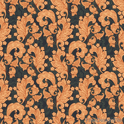 Decor retro floral pattern vector material 04