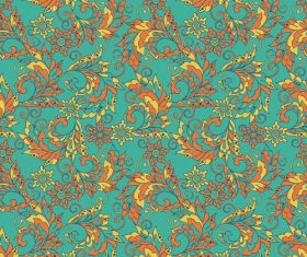 Decor retro floral pattern vector material 05