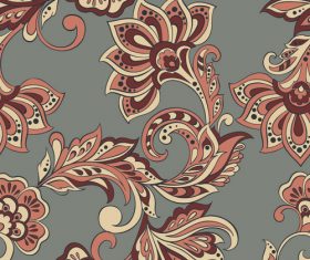 Decor retro floral pattern vector material 07