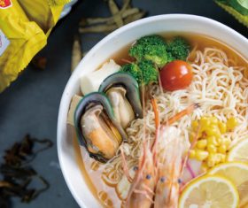 Delicious and delicious instant noodles Stock Photo 02