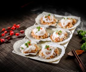 Delicious barbecue scallop fans Stock Photo 10