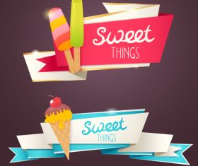 Dessert banner ice cream vector material
