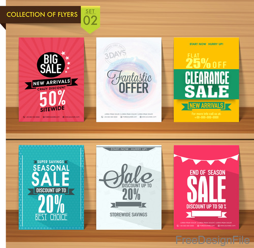 Discount with sale poster and flyer vector 01