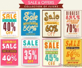 Discount with sale poster and flyer vector 02