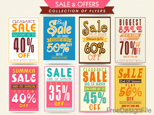 Discount with sale poster and flyer vector 02