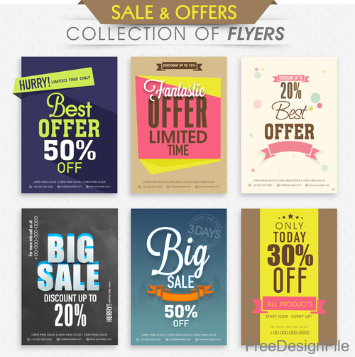 Discount with sale poster and flyer vector 03
