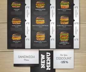 Fast food menu price list vector design 01