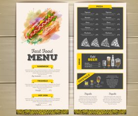 Fast food sketch menu template vector 01