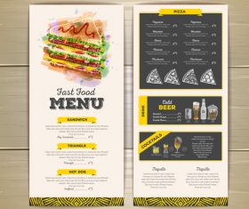 Fast food sketch menu template vector 02