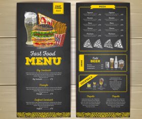 Fast food sketch menu template vector 04