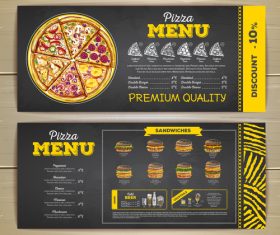 Fast food sketch menu template vector 06