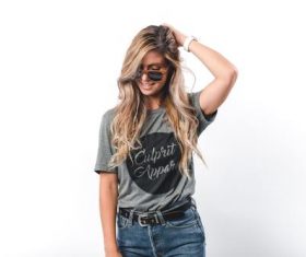 Female wearing sunglasses Stock Photo 02