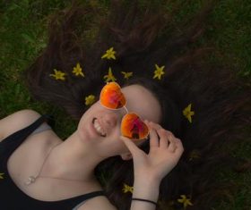 Female wearing sunglasses Stock Photo 03