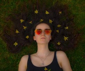 Female wearing sunglasses Stock Photo 05