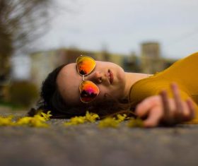 Female wearing sunglasses Stock Photo 06