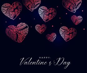 Floral heart shape with blue valentines day vectors