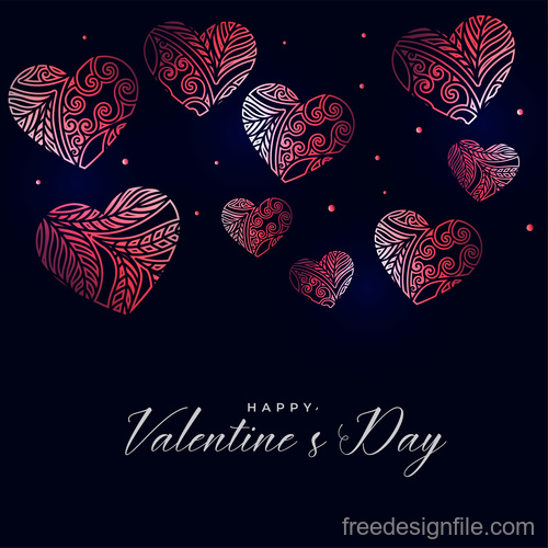 Floral heart shape with blue valentines day vectors