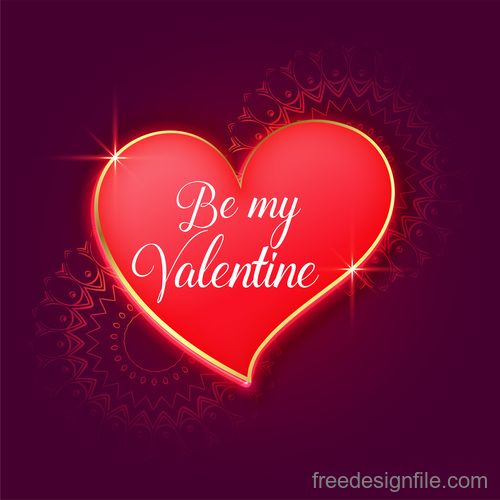 Floral valentines day background purple vector