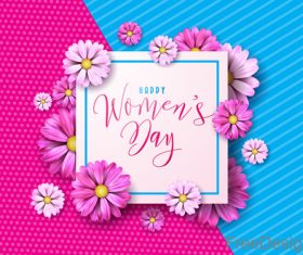 Flower frame with women day festival background vector