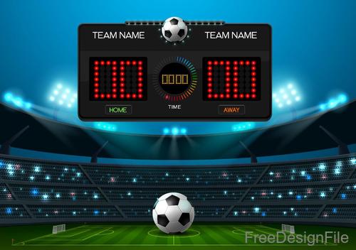 Download Digital timing scoreboard, Football match team A vs team