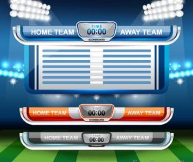 Football match scoreboard template vectors 04