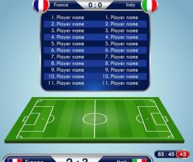 Football match scoreboard template vectors 05