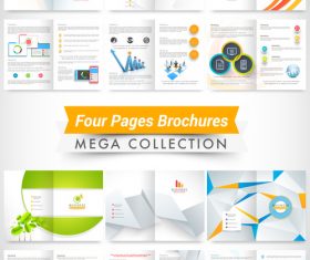 Four page brochures template vectors