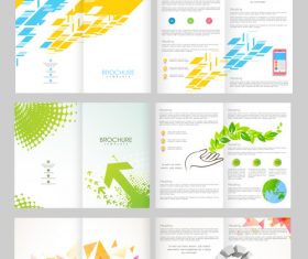 Four page brochures template vectors 02