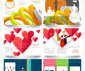 Four page brochures template vectors 03
