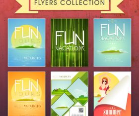 Fun vacations flyer template vector