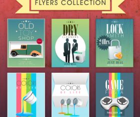 Game fiesta with colors life and lock smith flyer template vector