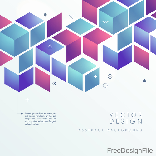 Geometric block abstract background vector