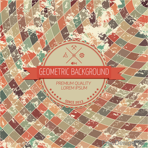 Geometric grunge background design vector 02