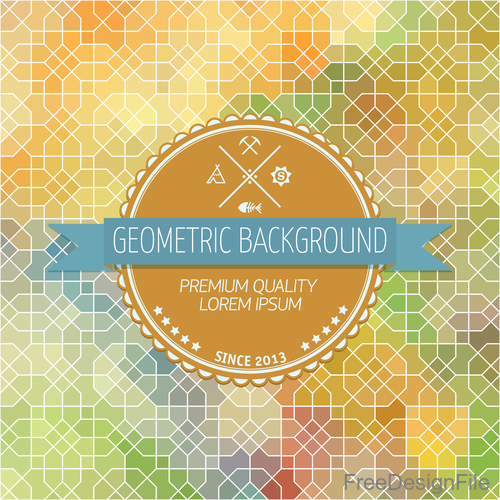 Geometric with colorful background design vector 01