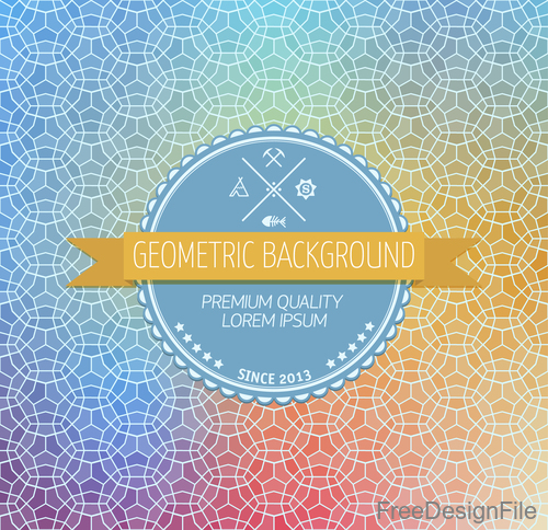 Geometric with colorful background design vector 02