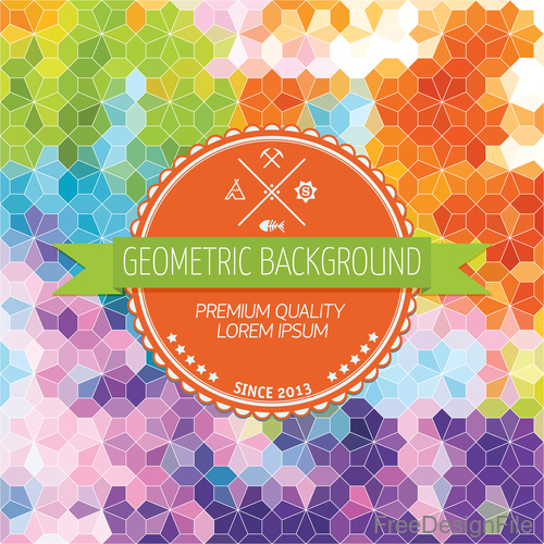 Geometric with colorful background design vector 04