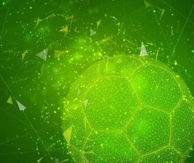 Glass fragments with soccer background vector