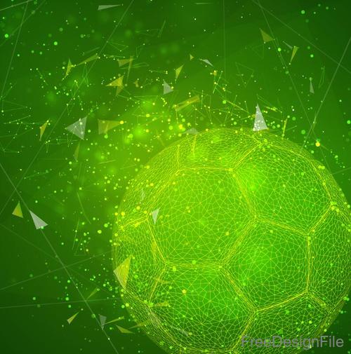 Glass fragments with soccer background vector